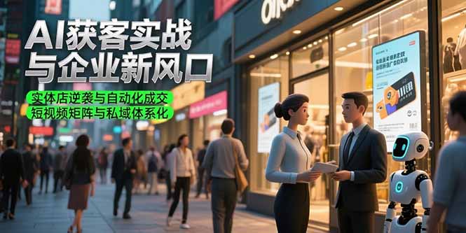 AI获客实战与企业新风口，实体店逆袭与自动化成交 短视频矩阵与私域体系化-91研习社