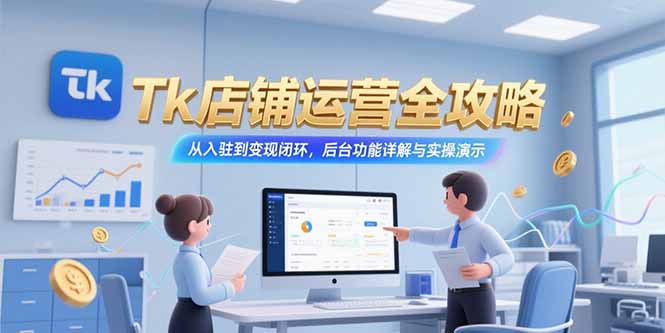 Tk店铺运营全攻略，从入驻到变现闭环，后台功能详解与实操演示-91研习社