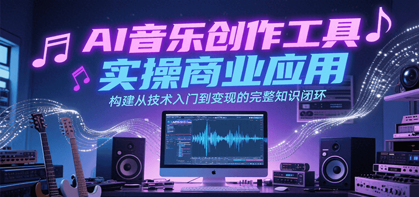 AI音乐创作工具实操商业应用，构建从技术入门到变现的完整知识闭环-91研习社