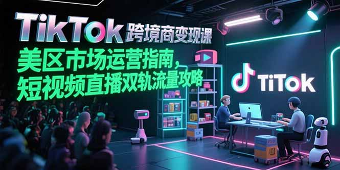 TikTok跨境电商变现课，美区市场运营指南，短视频直播双轨流量攻略-91研习社